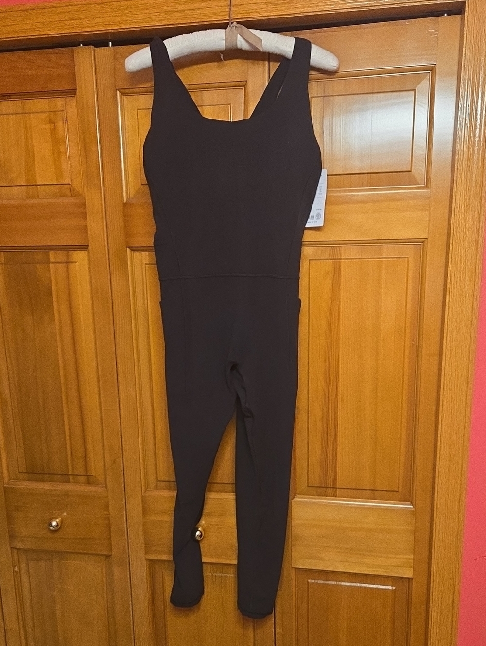 Athleta Black Sleeveless Fitted One-Piece Jumpsuit